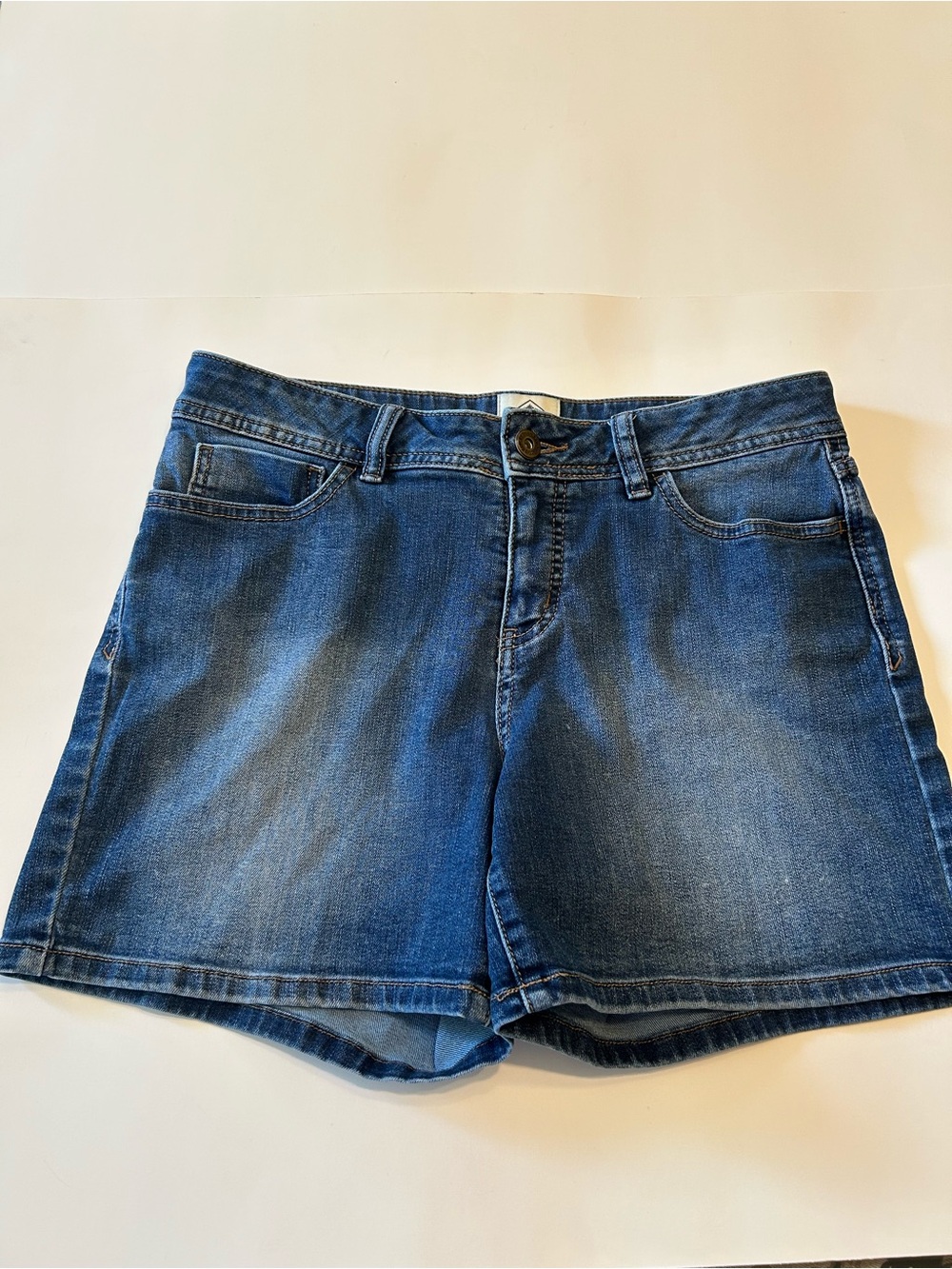 Women’s Mid-Rise Blue Denim Jean Shorts - Classic Summer Staple